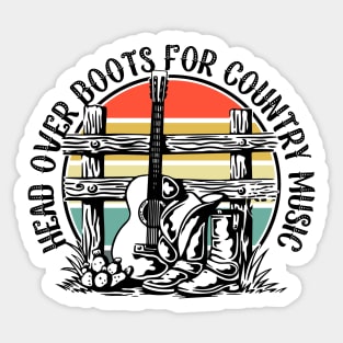 Head Over Boots for Country Music Sticker